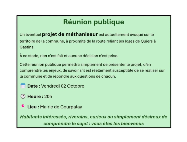 Photo Reunion publique - projet de méthaniseur